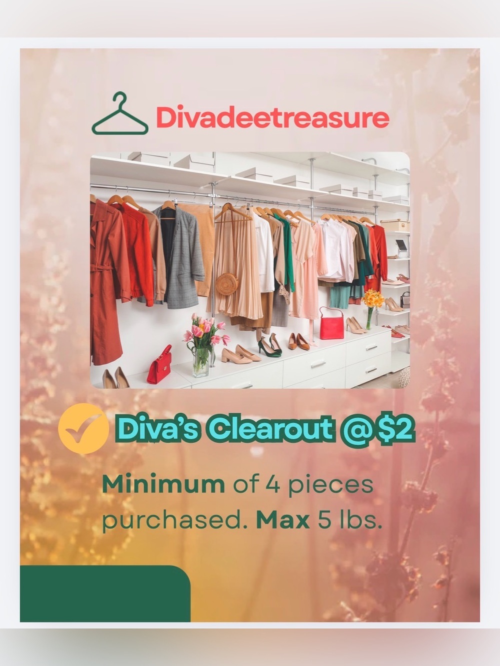 🧹🧹Closet Clear-out 🧹 Sale🧹🧹
🌟4 pc Min. & 5 lbs Max🌟